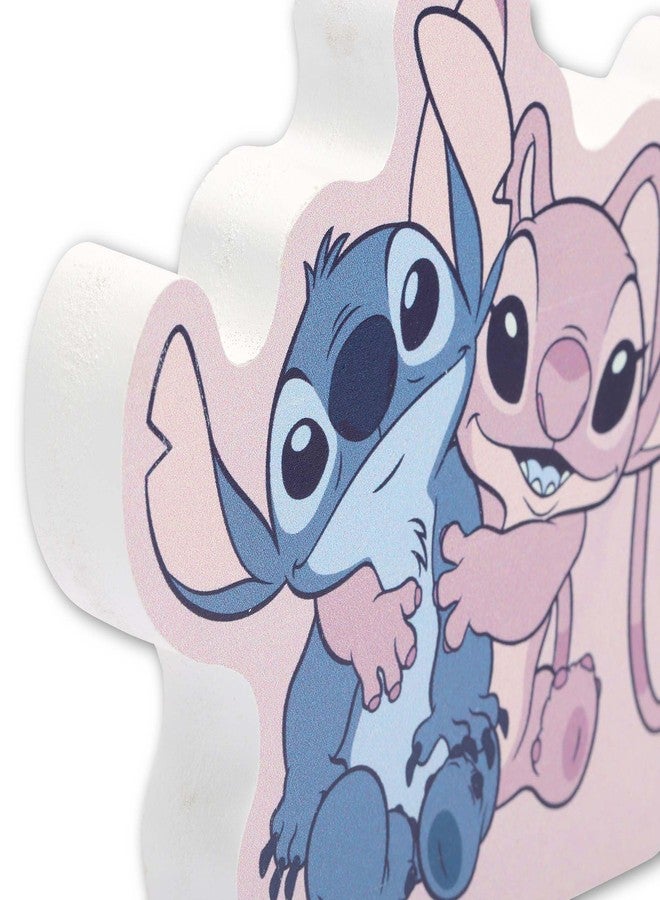 Open Road Brands Disney Lilo and Stitch With Angel Shelf Sitter Decor - Adorable Stitch Wood Block Tabletop Decoration for Home - Image 4
